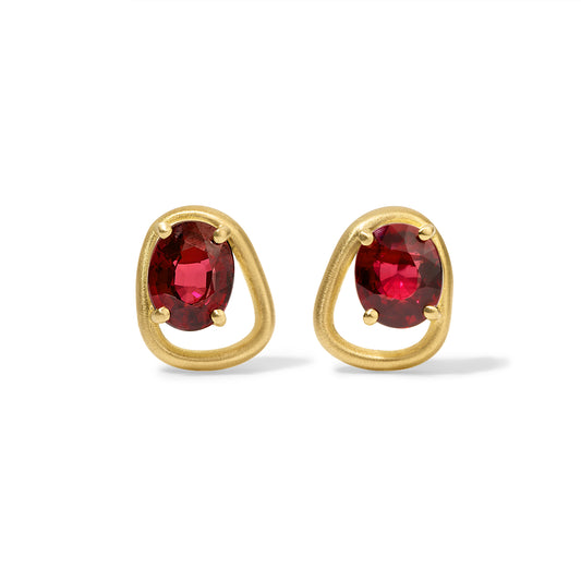 Form Studs 2.83tcw Ruby Ovals