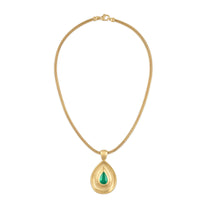 2.50ct Emerald Pear Cabochon Gong Pendant