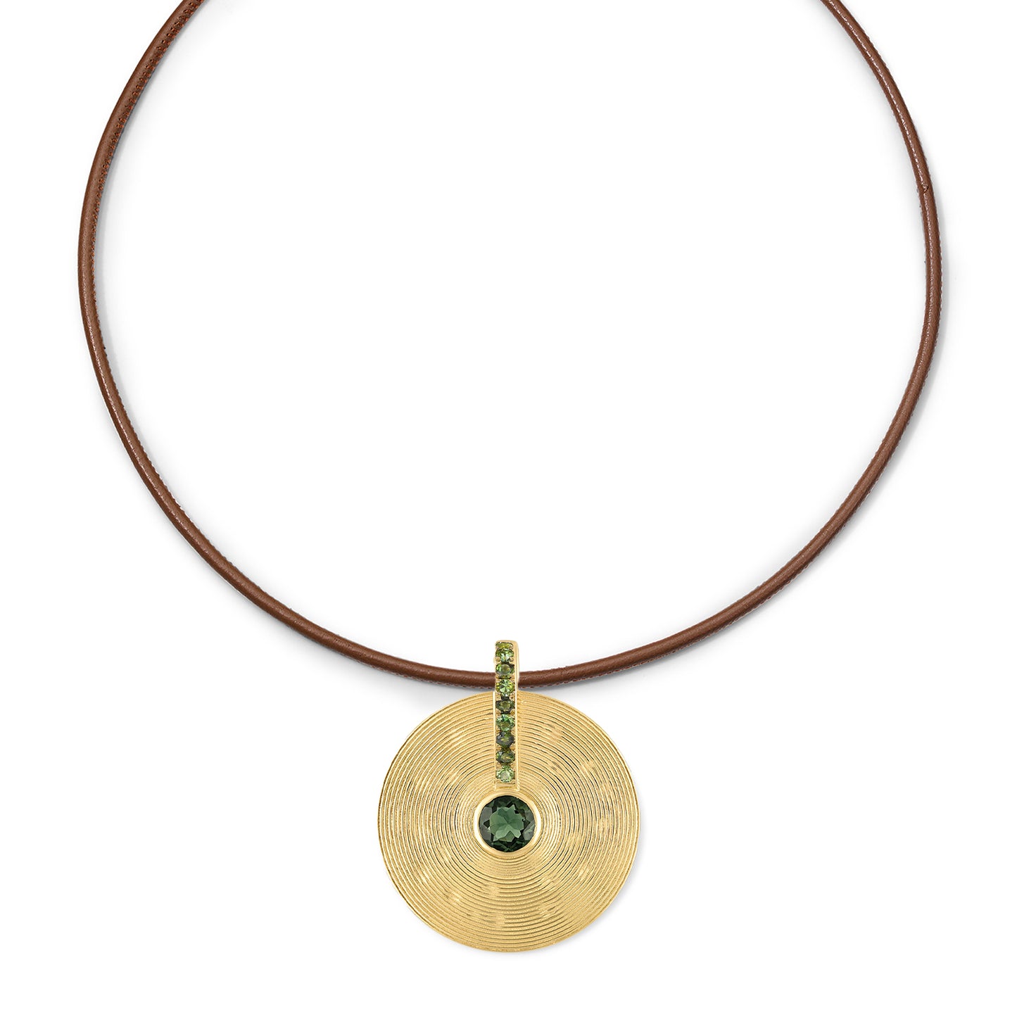 Small Cymbal Pendant - Green Tourmaline