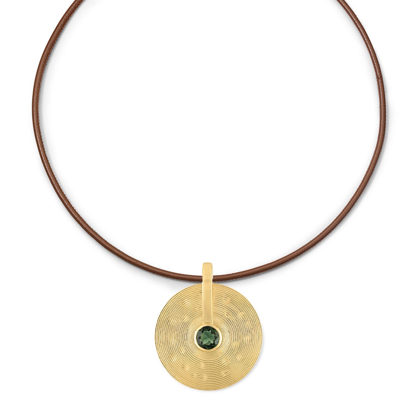 Small Cymbal Pendant - Green Tourmaline