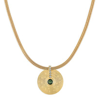 Small Cymbal Pendant - Green Tourmaline