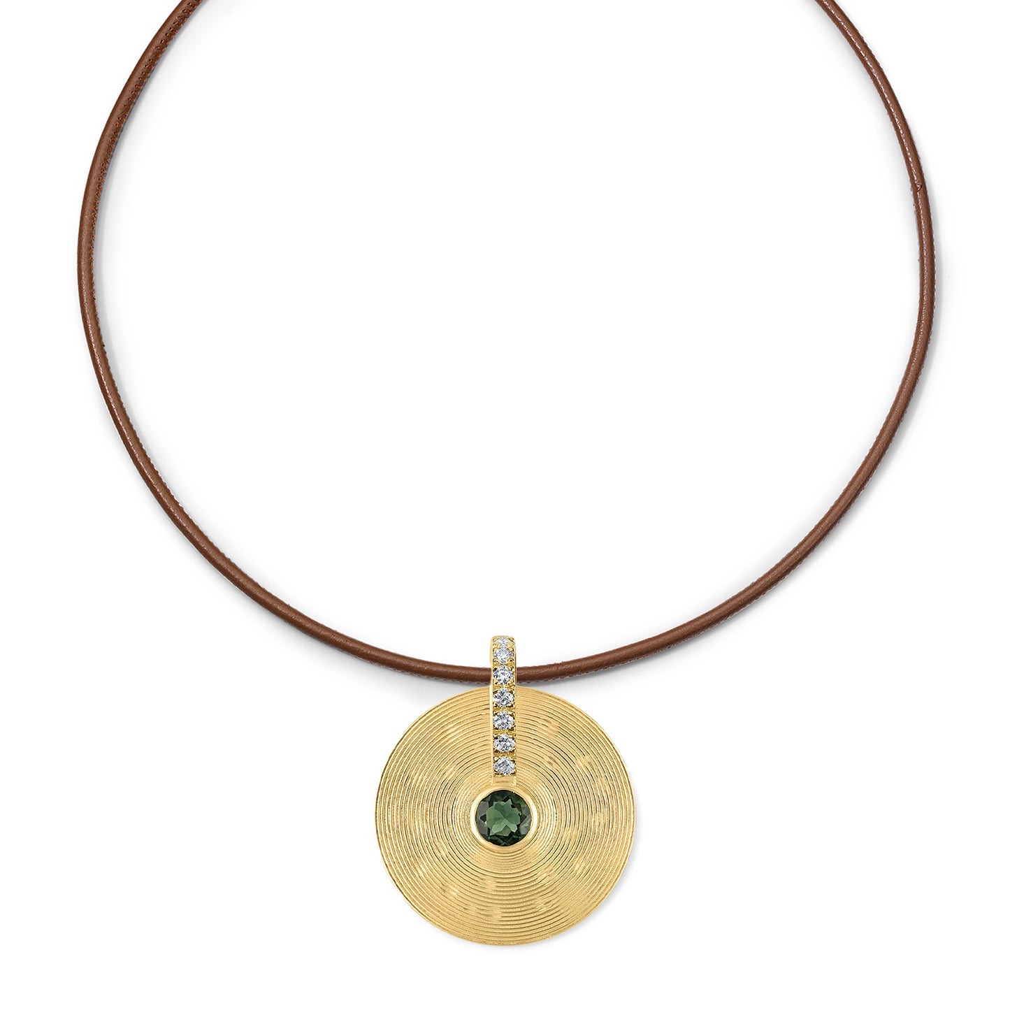 Small Cymbal Pendant - Green Tourmaline