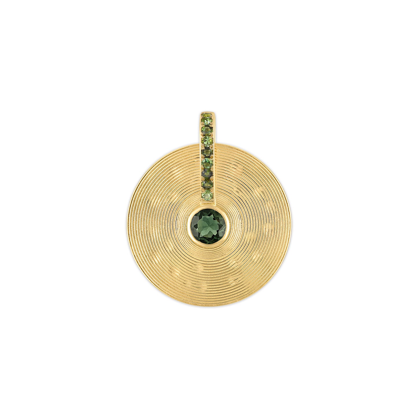 Small Cymbal Pendant - Green Tourmaline