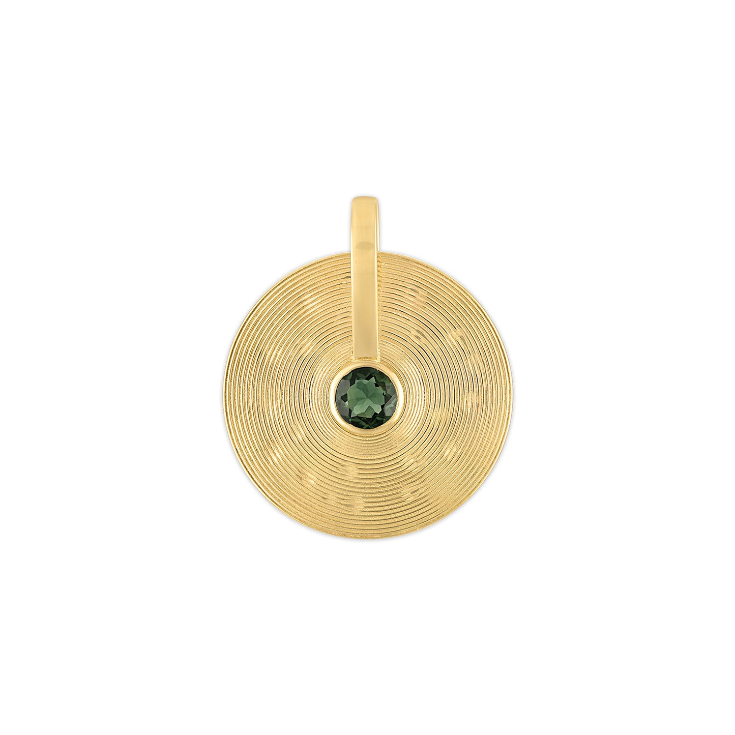 Small Cymbal Pendant - Green Tourmaline