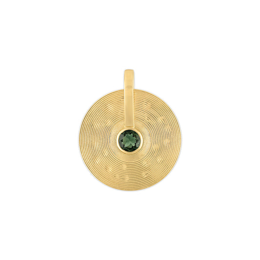 Small Cymbal Pendant - Green Tourmaline