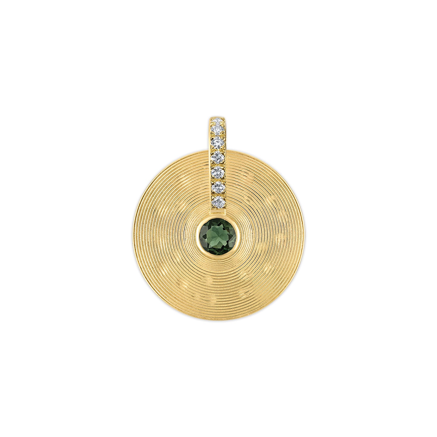 Small Cymbal Pendant - Green Tourmaline