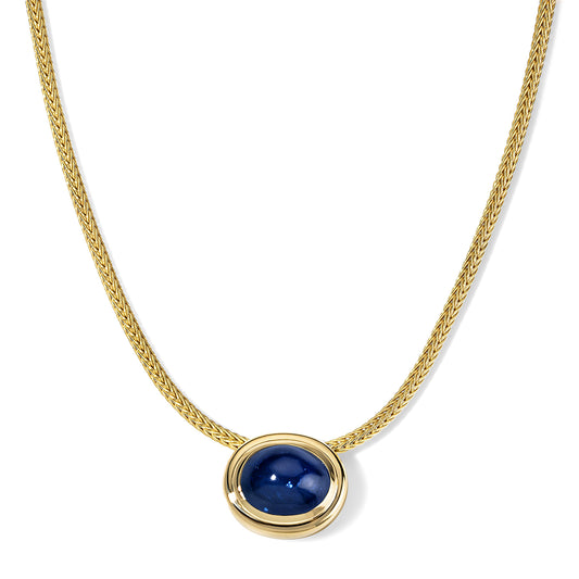 13.14ct Blue Sapphire Cabochon Josephine Necklace
