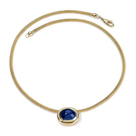 13.14ct Blue Sapphire Cabochon Josephine Necklace