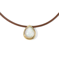 Josephine Leather Cord Necklace 7.07ct Opal Pear