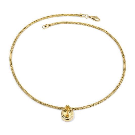 2.50ct Yellow Sapphire Pear Josephine Necklace
