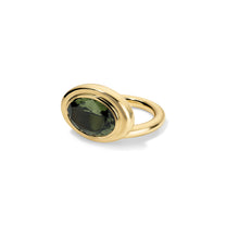 5.21ct Green Tourmaline Oval Josephine Ring
