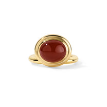 4.80ct Red Carnelian Oval Josephine Ring