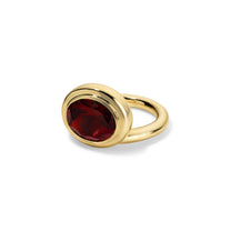 5.35ct  Red Garnet Oval Josephine Ring