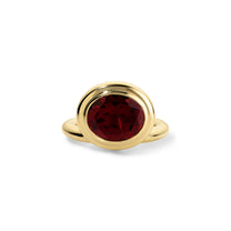 5.35ct  Red Garnet Oval Josephine Ring