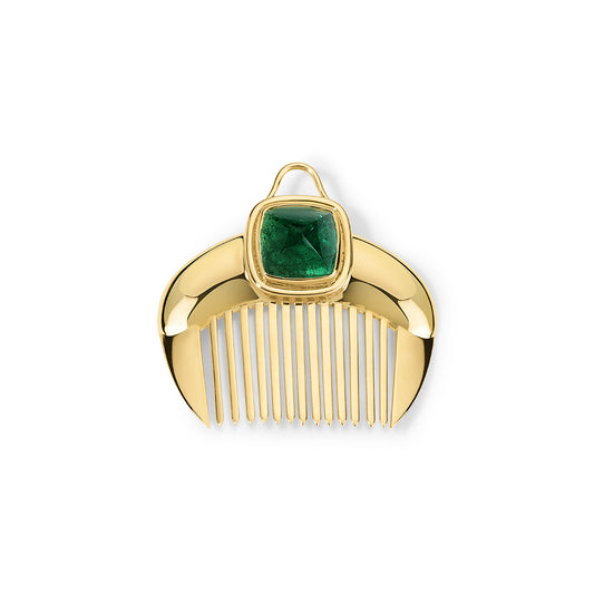 Lady Comb Necklace 4.56ct Emerald Sugarloaf