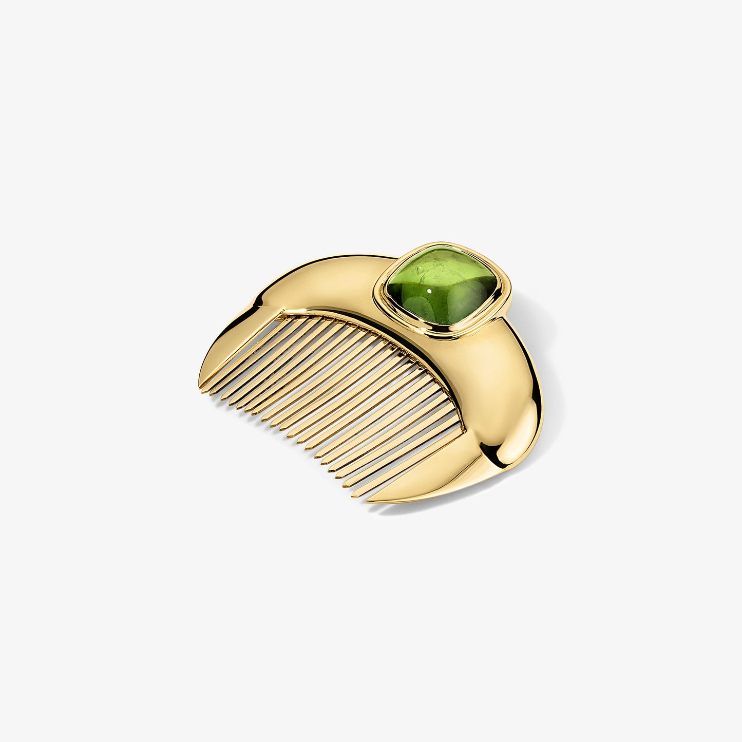 Lady Comb 11.68ct Green Tourmaline Cabochon Cushion