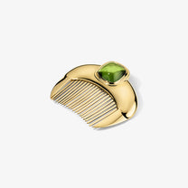 Lady Comb 11.68ct Green Tourmaline Cabochon Cushion