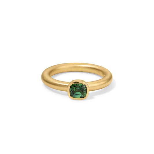 Lady Ring 0.70ct Green Tourmaline Cushion