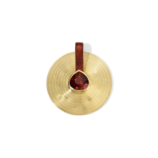 13.01ct Spessartite Garnet and Rosewood Large Cymbal Pendant