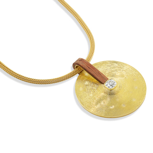 1.00ct Old Mine Diamond and Rosewood Large Cymbal Pendant