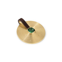 Cymbal Pendant Large 3.85ct Green Tourmaline Cushion Rosewood Bar