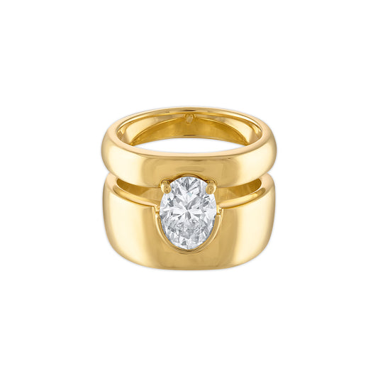 1.80ct Antique Oval Diamond Markie Ring