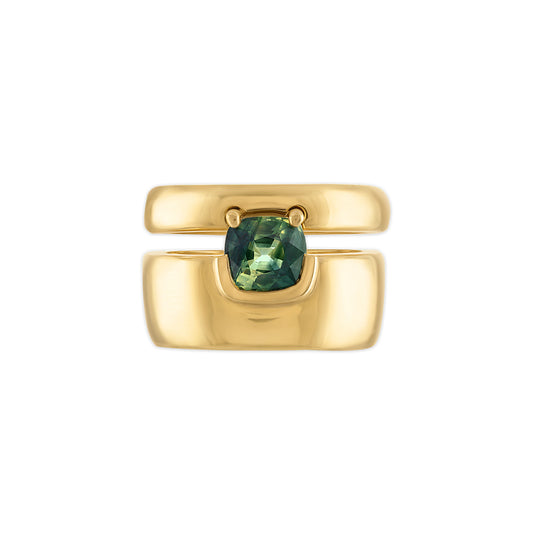 3.00ct  Cushion-Cut Parti Sapphire Markie Ring