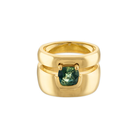 3.00ct  Cushion-Cut Parti Sapphire Markie Ring