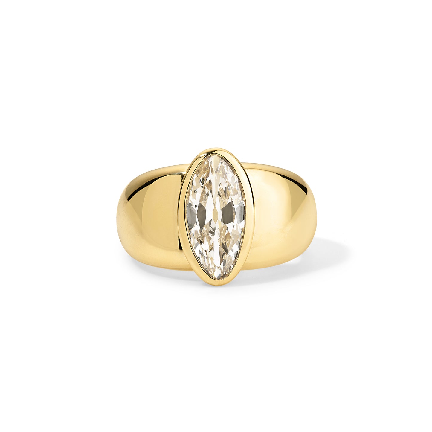 Domed Moval Ring 2.14ct Moval Diamond