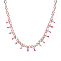 15.44ct Padparadscha Sapphire and Freshwater Pearl Nina Necklace