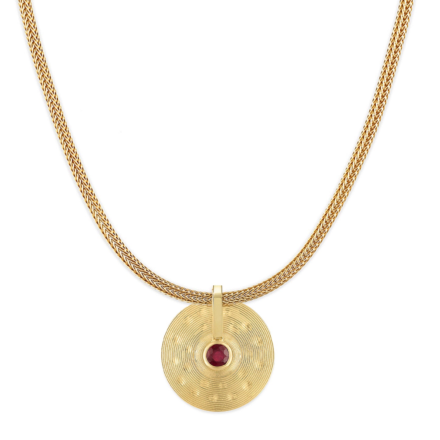 Small Cymbal Pendant - Ruby