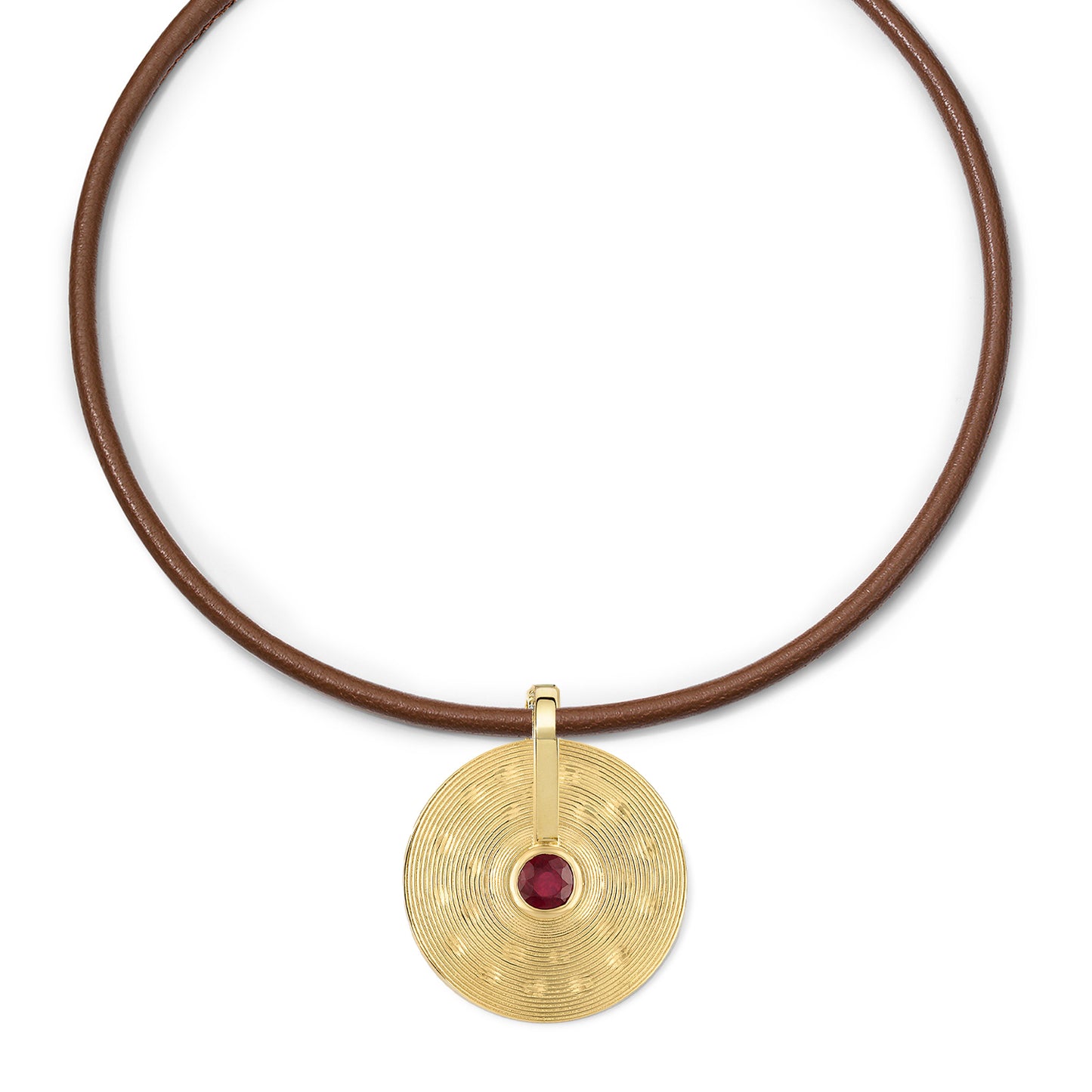Small Cymbal Pendant - Ruby