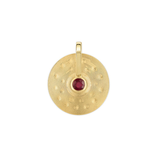 Small Cymbal Pendant - Ruby