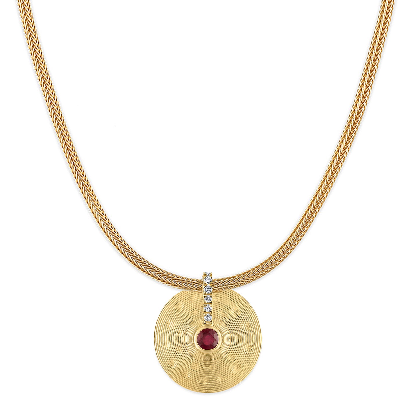 Small Cymbal Pendant - Ruby