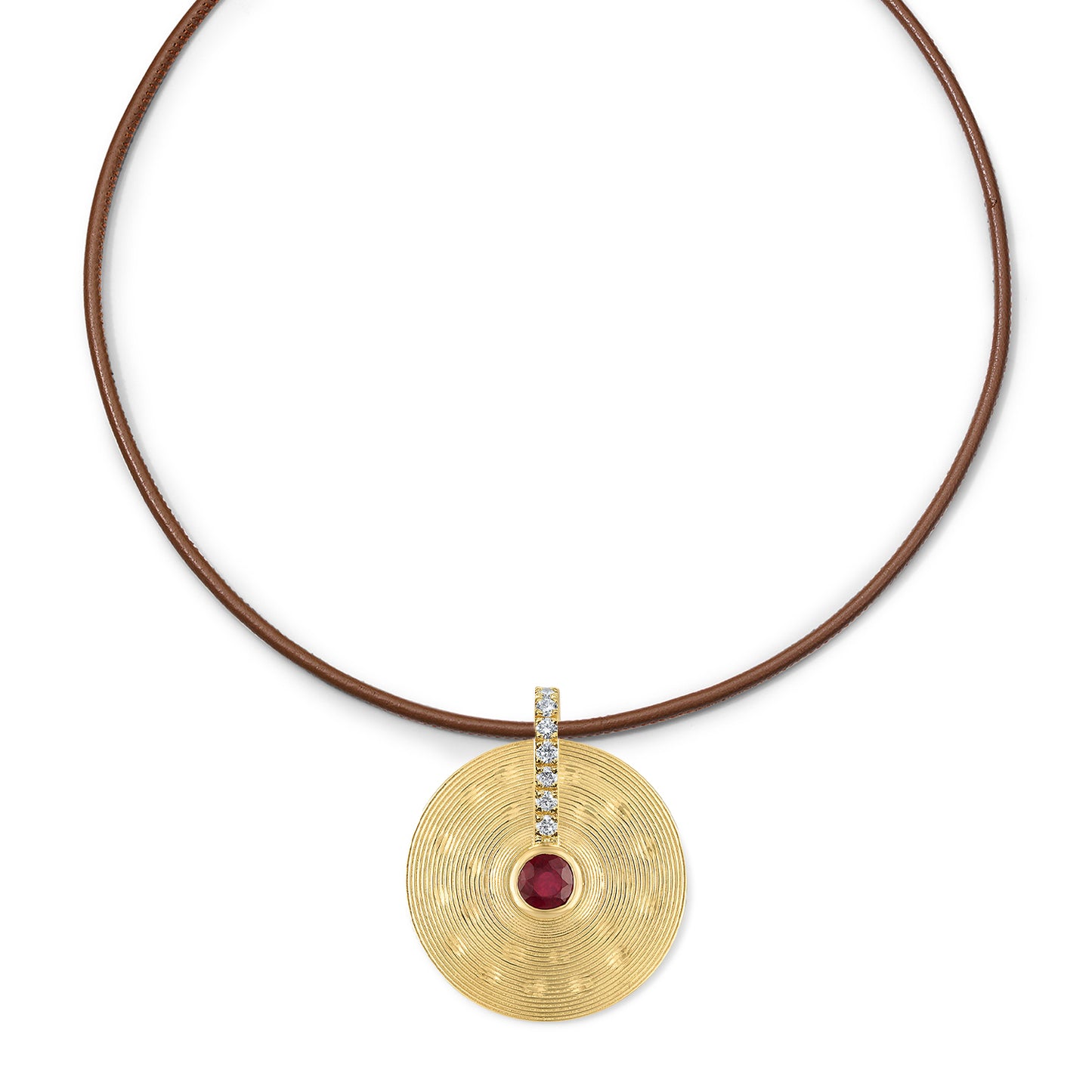 Small Cymbal Pendant - Ruby