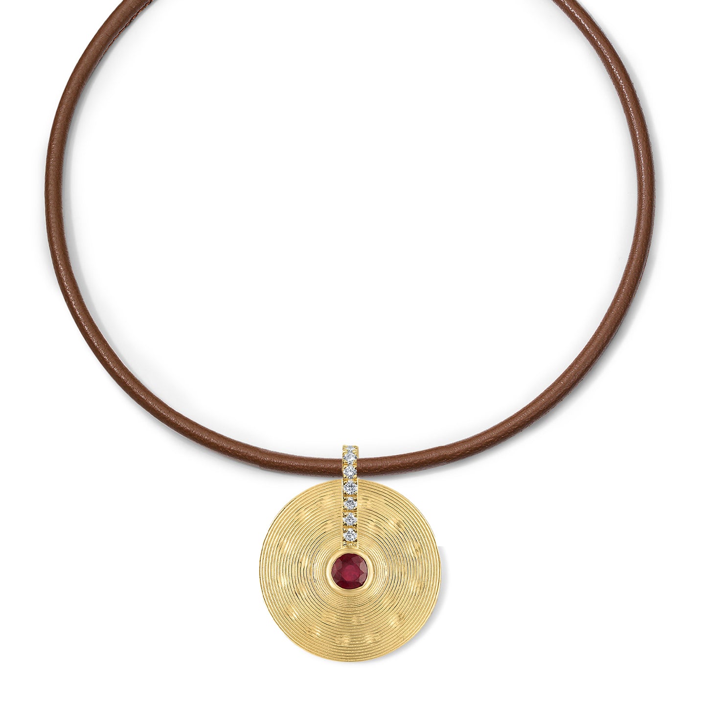 Small Cymbal Pendant - Ruby