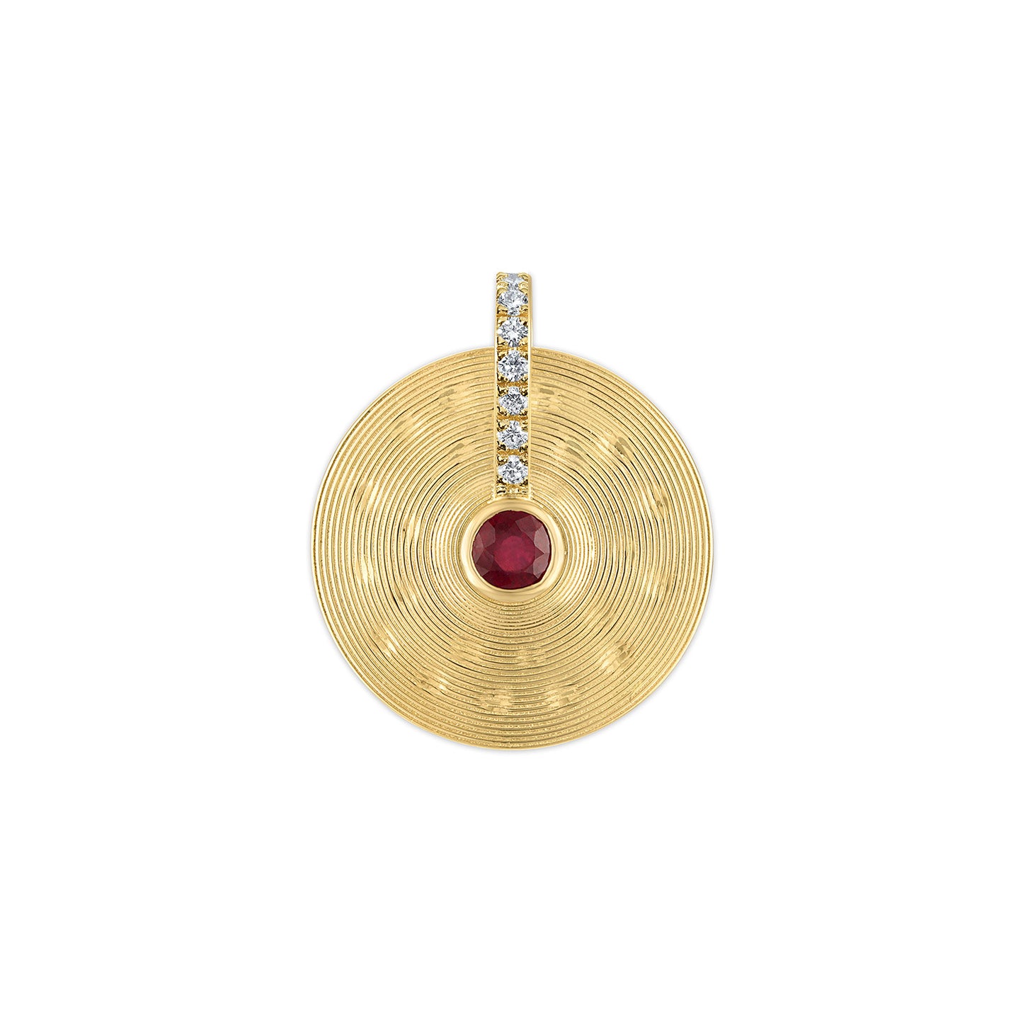 Small Cymbal Pendant - Ruby
