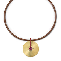 Medium Cymbal Pendant - Ruby Cabochon