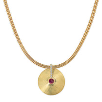 Medium Cymbal Pendant - Ruby Cabochon