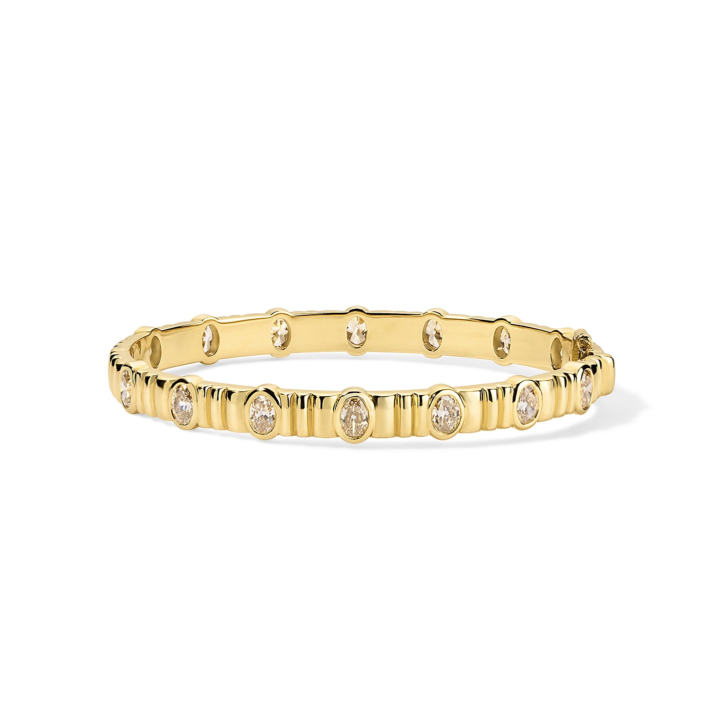 Ruth Bangle 4.41tcw Champagne Diamond Ovals
