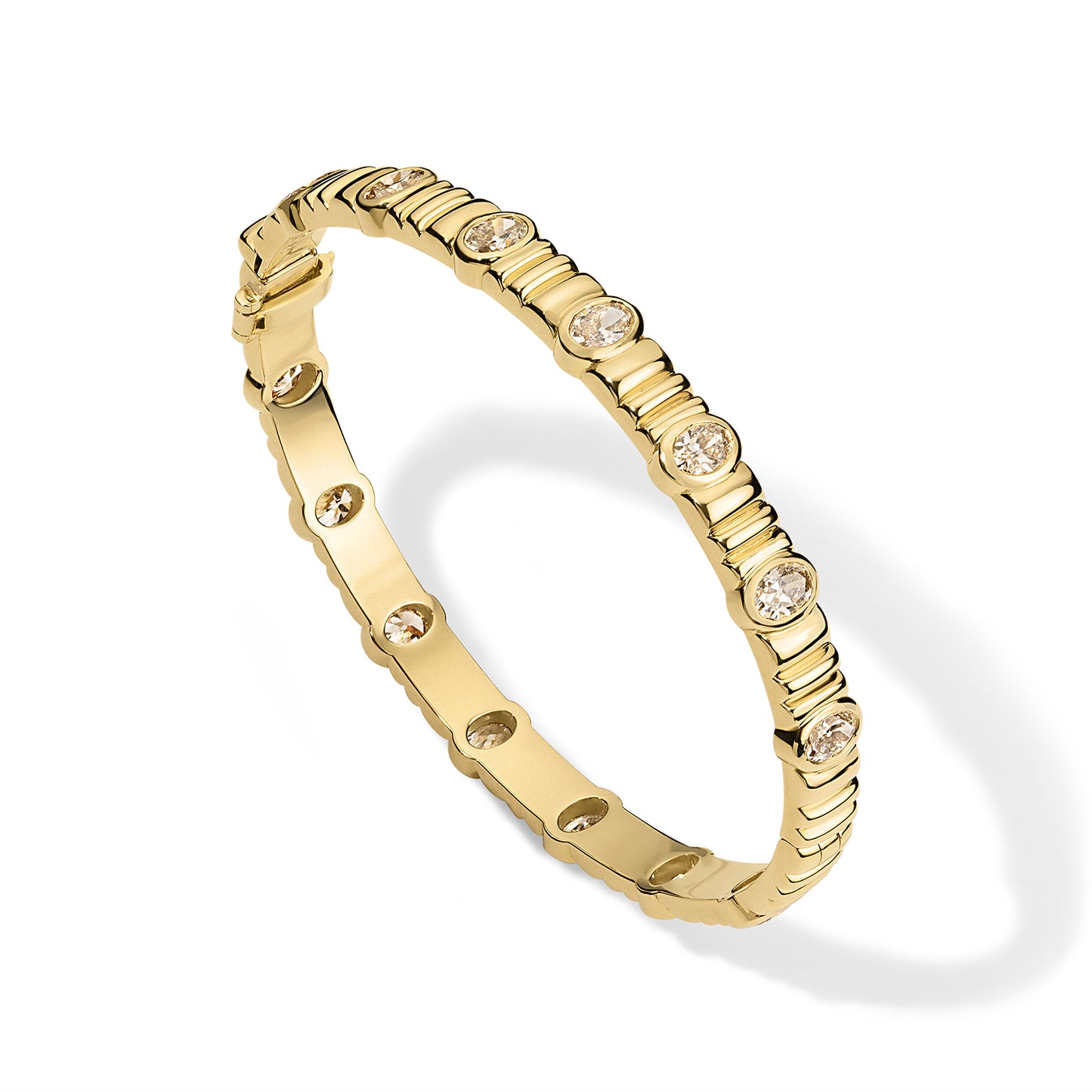 Ruth Bangle 4.41tcw Champagne Diamond Ovals