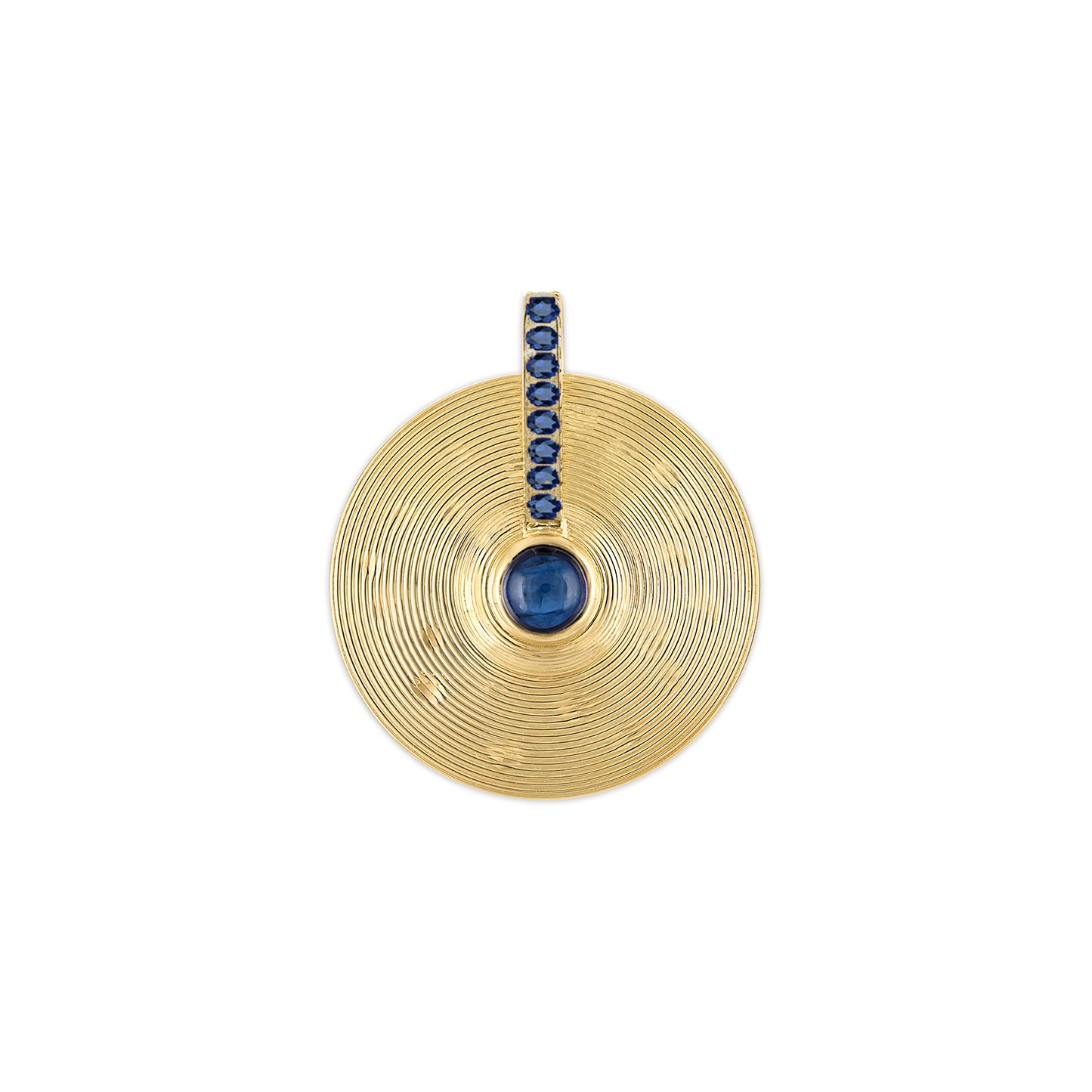 Small Cymbal Pendant - Sapphire Cabochon