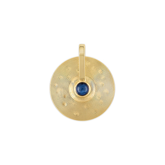 Small Cymbal Pendant - Sapphire Cabochon