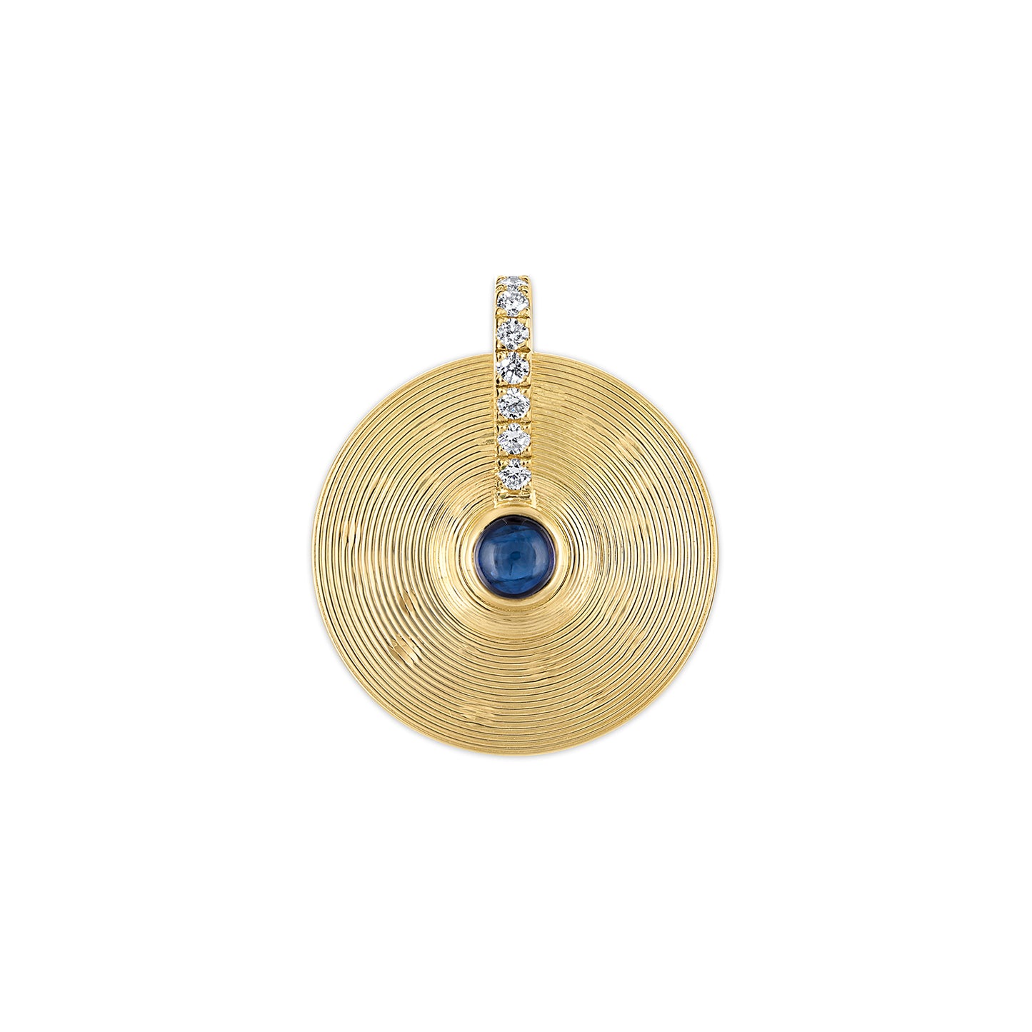 Small Cymbal Pendant - Sapphire Cabochon