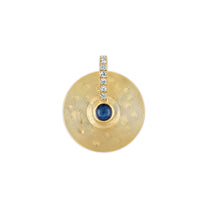 Small Cymbal Pendant - Sapphire Cabochon