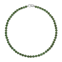 Silver Small Jade Beaded Necklace