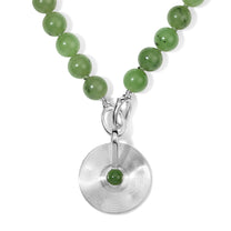 Silver Large Jade Beaded Necklace