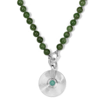 Silver Small Jade Beaded Necklace