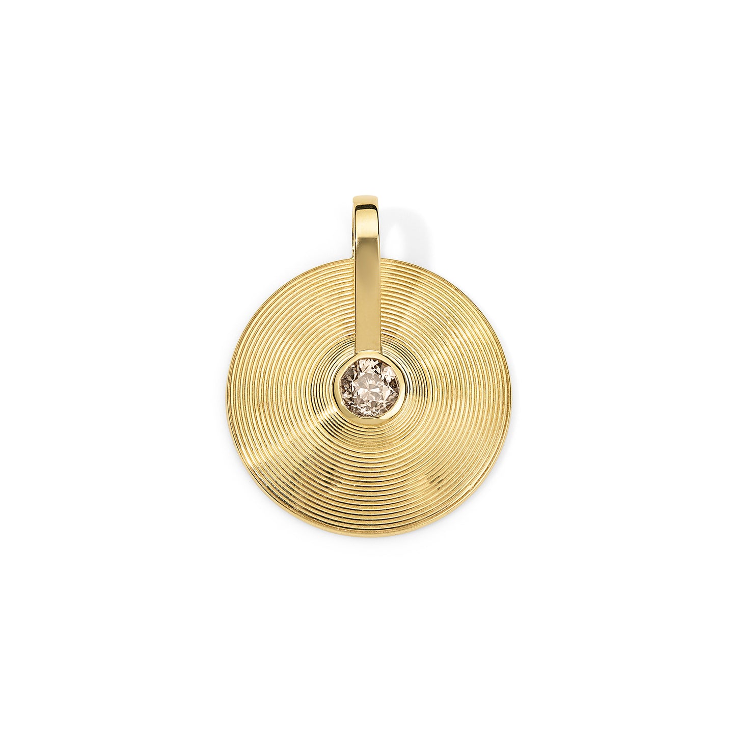 Small Cymbal Pendant - Champagne Diamond