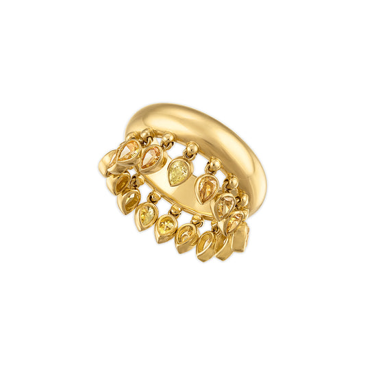 2.02ct Champagne Diamond Pear Tennessee Drip Ring